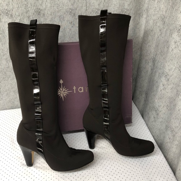 Taryn Rose Shoes - Taryn Rose waterproof brown heeled stretch boots Sz. 9